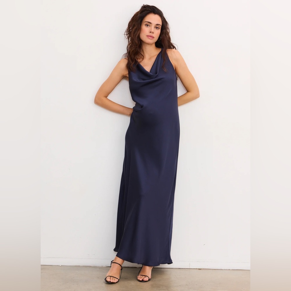 Hatch Navy Harlow Maternity Maxi Dress
